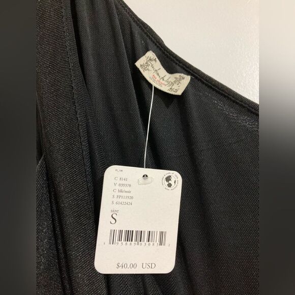 NWT Free People bodysuit black One shoulder Small - Picture 2 of 3